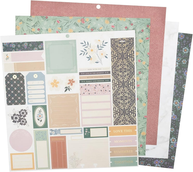 DCWV 12" x 12" Emerald Flora 36 Sheets Cardstock Stack