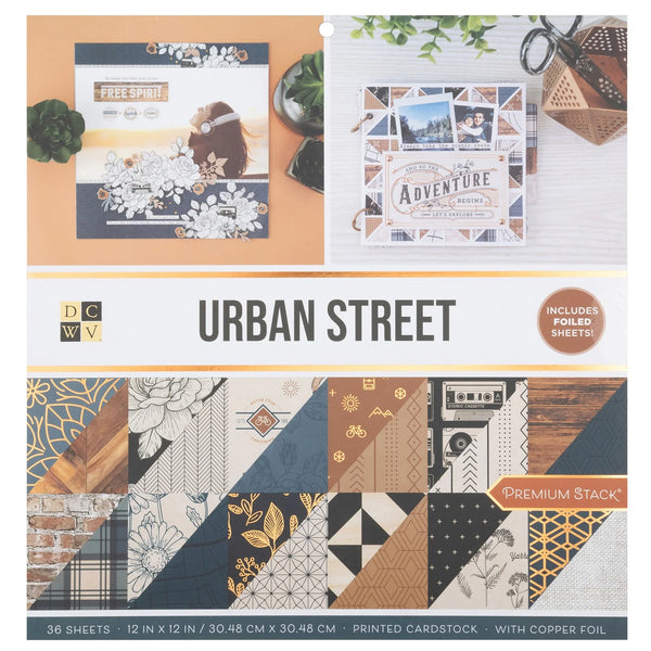 DCWV 12" x 12" Urban Street 36 Sheets Cardstock Stack