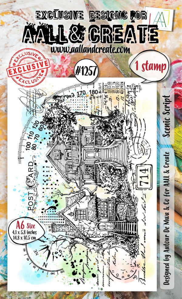 AALL And Create A6 Photopolymer Clear Scenic Script Stamp Set 