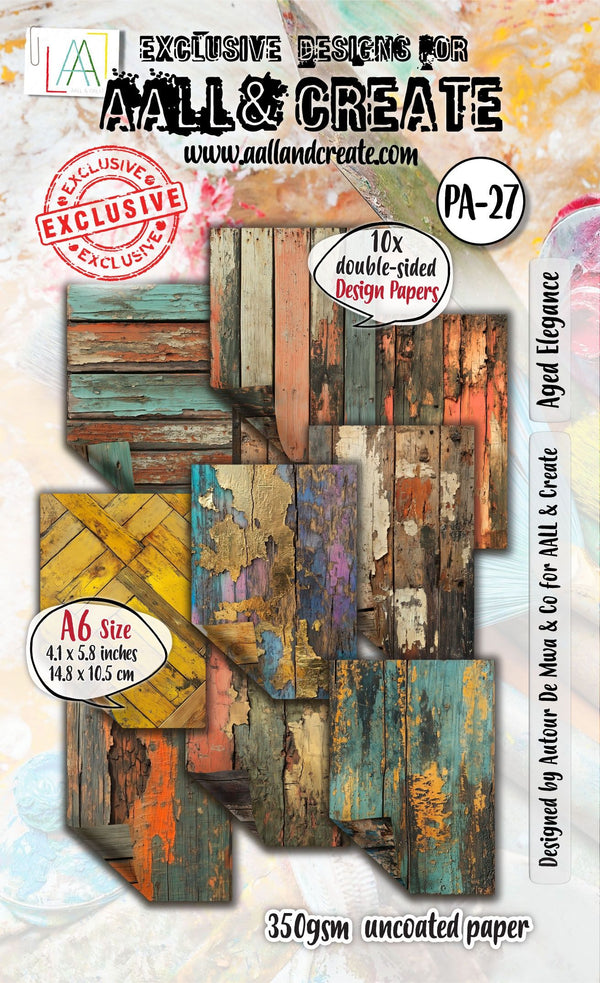 AALL And Create A6 Double-Sided 350gsm Cardstock Aged Elegance Pack of 10