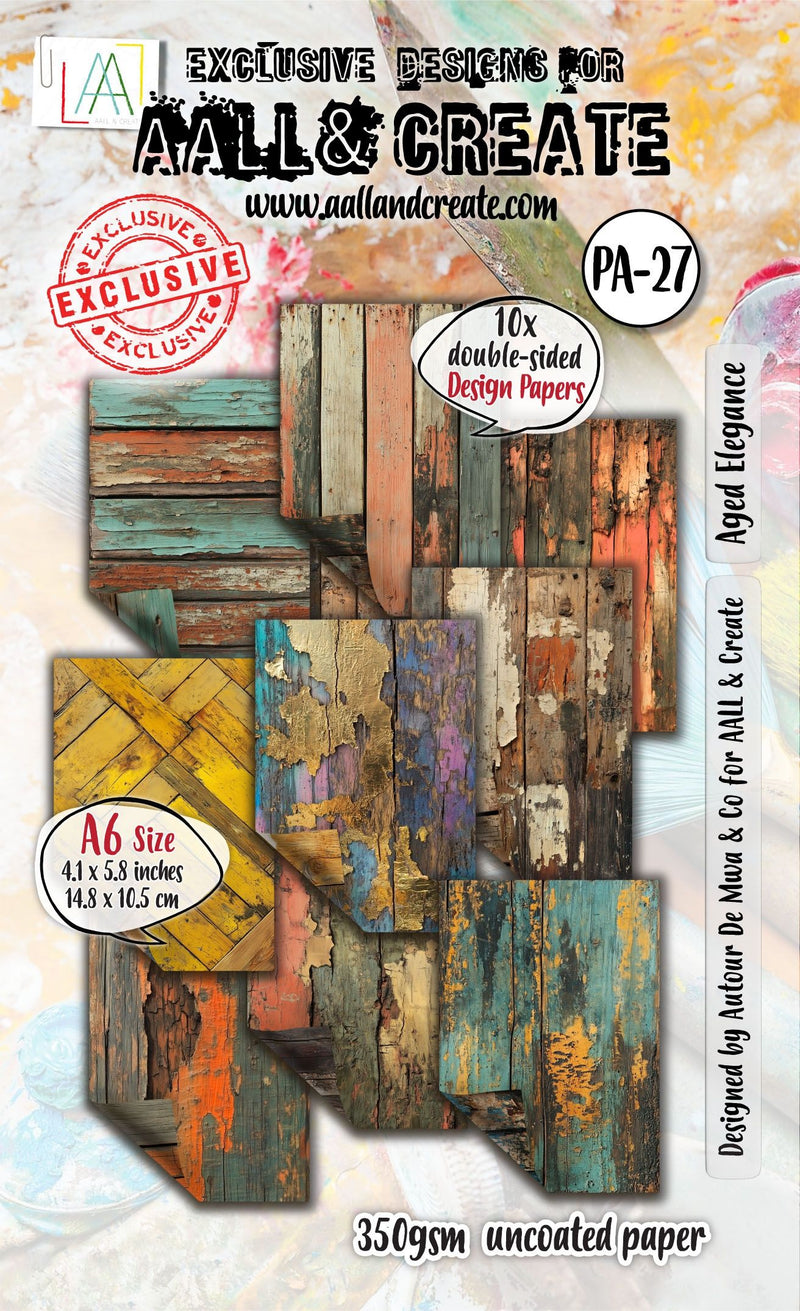 AALL And Create A6 Double-Sided 350gsm Cardstock Aged Elegance Pack of 10