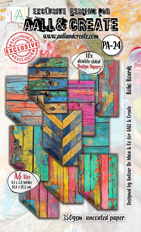 AALL And Create Double-Sided A6 350gsm Boho Boards Cardstock Pack of 10