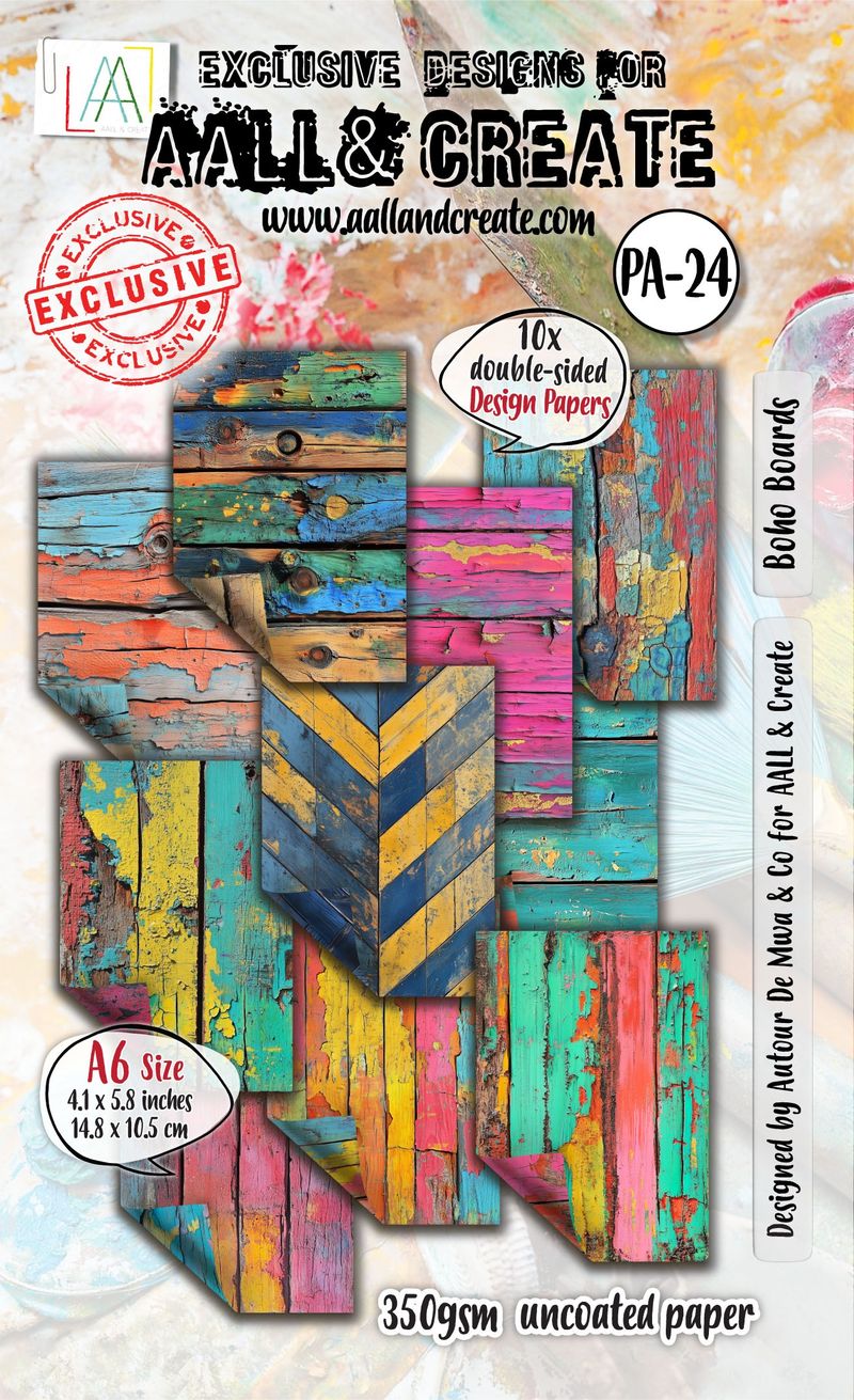 AALL And Create Double-Sided A6 350gsm Boho Boards Cardstock Pack of 10