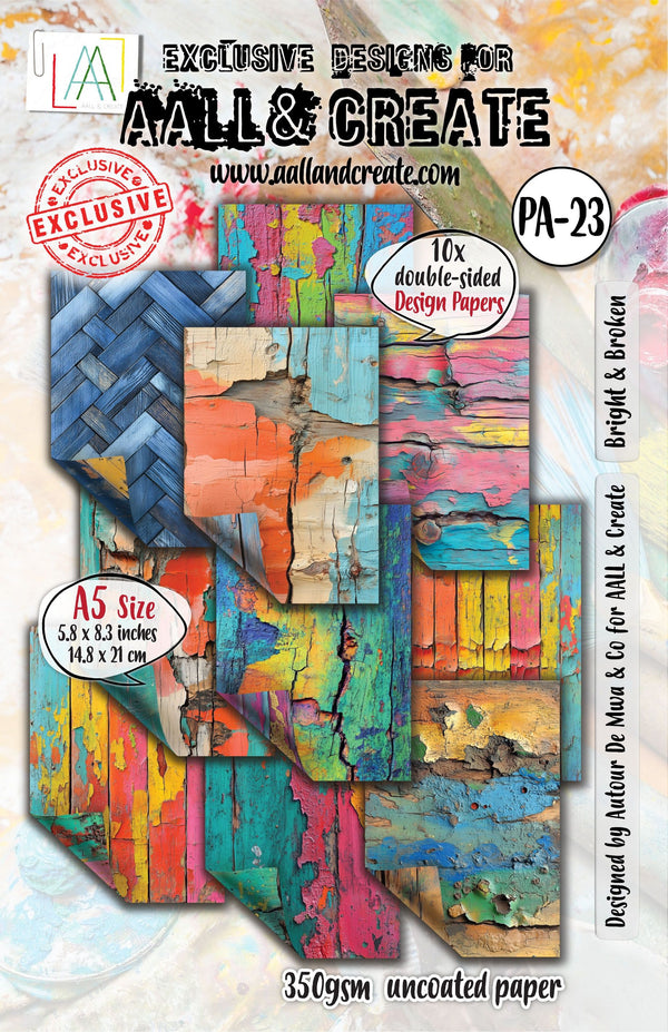 AALL And Create Double-Sided A5 350gsm Bright & Broken Cardstock Pack of 10