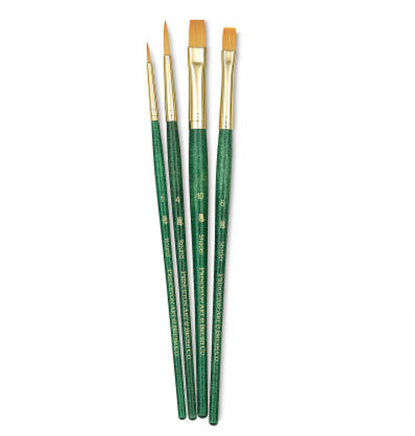 Princeton Brush Real Value Synthetic Golden Taklon Brushes 9116 Set Of 4