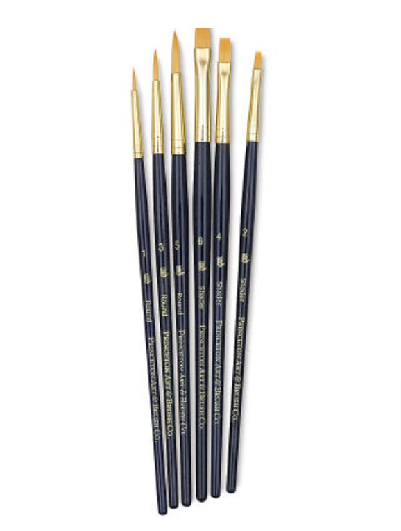 Princeton Brush Real Value Synthetic Golden Taklon 9137 Brushes Set Of 6