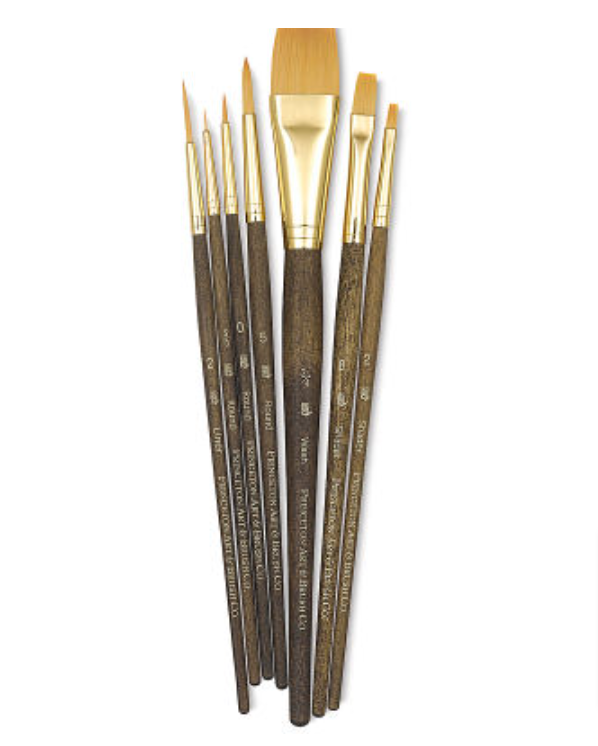 Princeton Brush Real Value Synthetic Golden Taklon 9141 Brushes Set Of 7