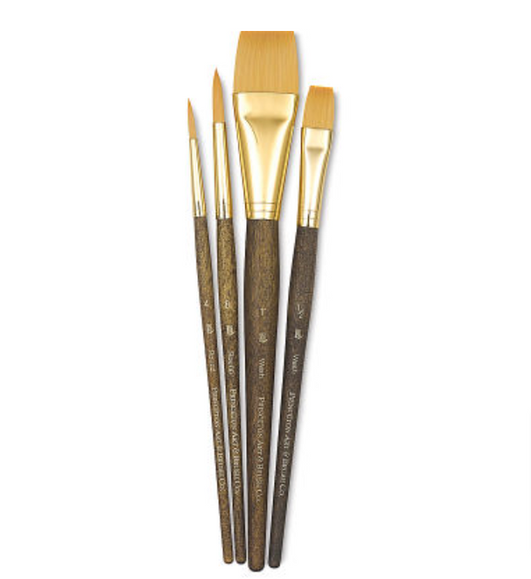 Princeton Brush Real Value Synthetic Golden Taklon 9146 Brushes Set Of 4