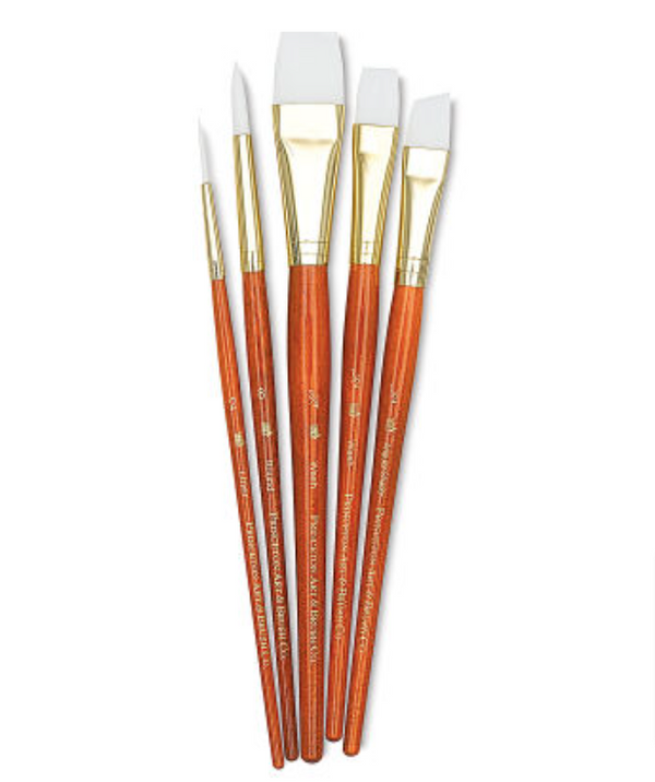 Princeton Real Value White Taklon 9151 Brushes Set Of 5