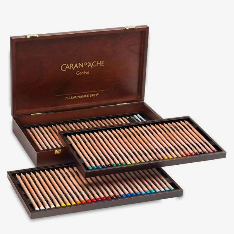 Caran d'Ache Luminance Wooden Box Set Of 76 Wooden Box