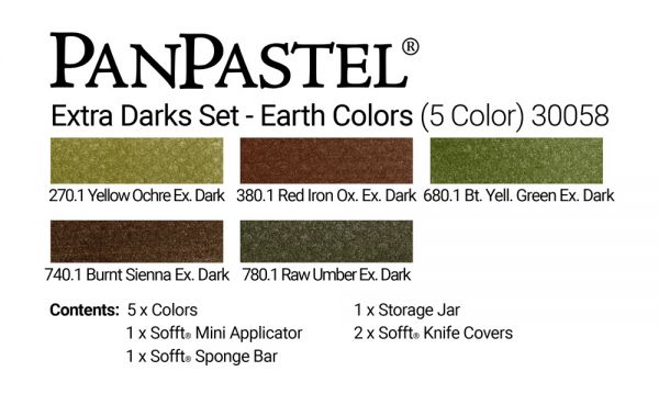 Pan Pastel Soft Pastels Sets of 5 Colours - Earth Colours