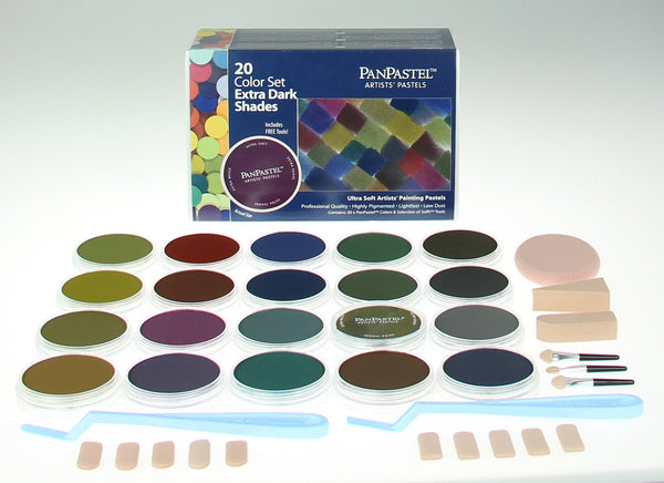 Pan Pastel Soft Pastels Set of 20 Extra Dark Shade Colours