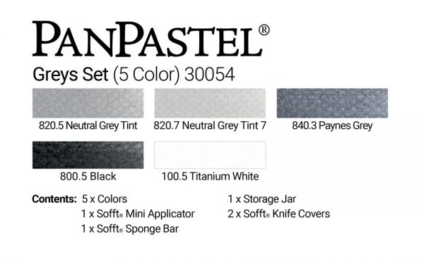 Pan Pastel Soft Pastels Sets of 5 Colours - Grey