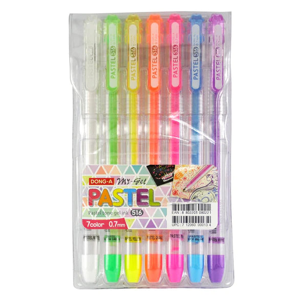 Dong A My Gel Pastel Coloured Pens Set Of 7