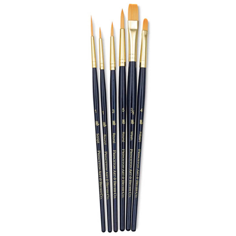 Princeton Real Value Synthetic Golden Taklon 9132 Brushes Set Of 6