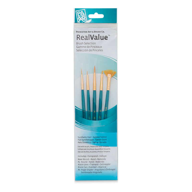 Princeton Real Value Synthetic Golden Taklon Brushes 9170 Set Of 4