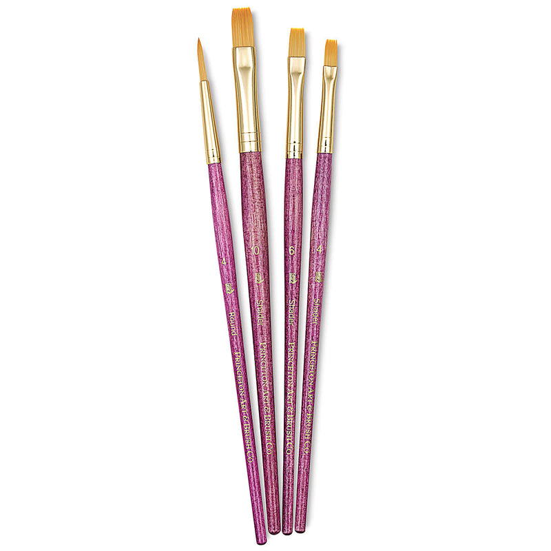 Princeton Real Value Synthetic Golden Taklon Brushes 9181 Set Of 4