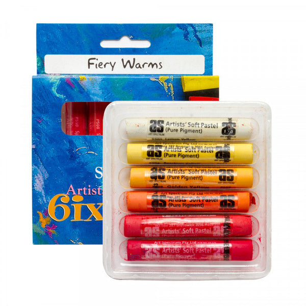 Art Spectrum Round Pastels Set Of 6 - Fiery Warms