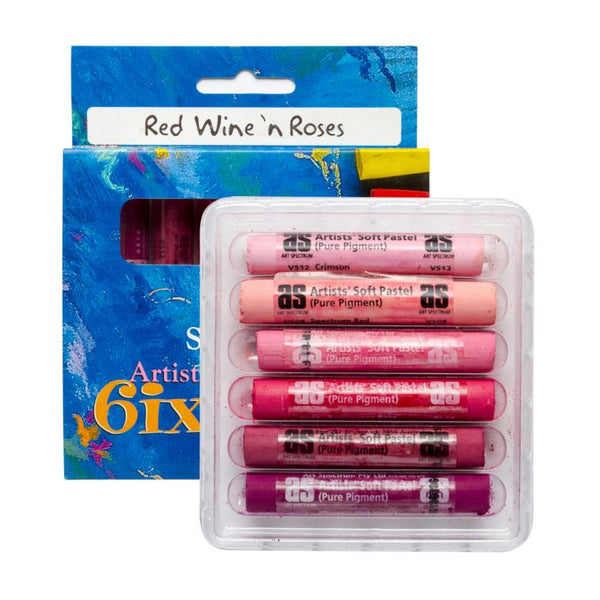 Art Spectrum Round Pastels Set Of 6 - Red Wine n Roses
