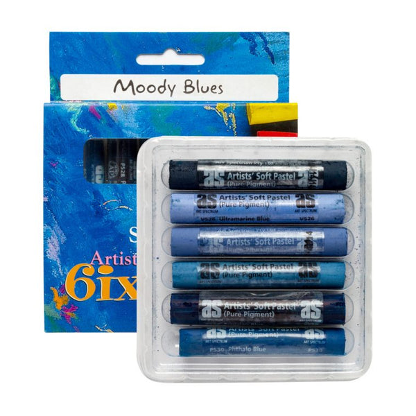 Art Spectrum Round Pastels Set Of 6 - Moody Blues