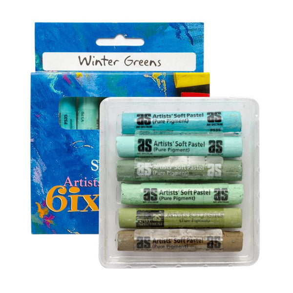 Art Spectrum Round Pastels Set Of 6 - Winter Greens