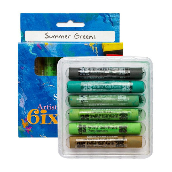 Art Spectrum Round Pastels Set Of 6 - Summer Greens