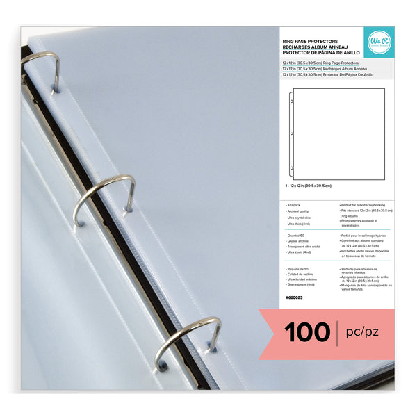 We R Memory Keepers 12" x 12" Ring Page Protectors 100 Pack