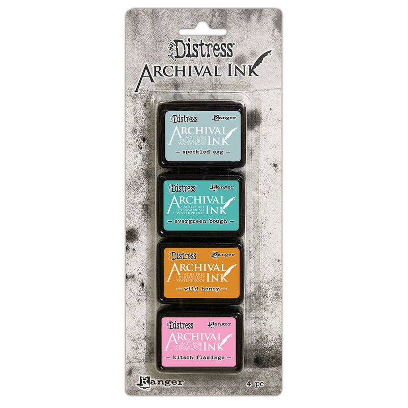 Tim Holtz Distress Archival 1.25x1.75" Ink Pad Mini Kit 4