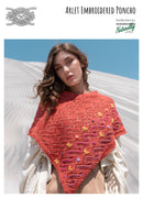 Arlet Knitting Pattern - Womens Embroidered Poncho OS 8ply Yarn