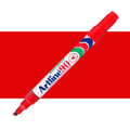Artline 90 Permanent Marker 5mm Chisel Nib Box Of 12#Colour_RED