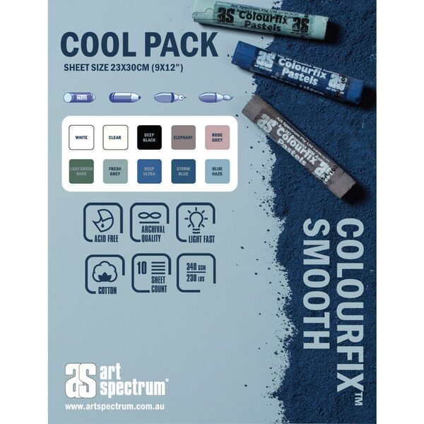 Art Spectrum Colourfix Smooth Pad 12 Sheet - Cool Colour
