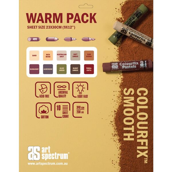 Art Spectrum Colour Fix Smooth Pad 12 Sheet - Warm Colour