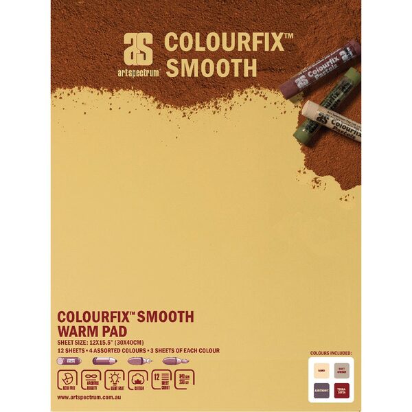 Art Spectrum Colour Fix Smooth Pad 12 Sheet - Warm Colour#Size_30X40CM