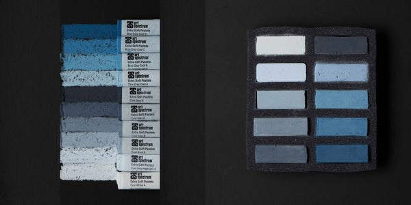 Art Spectrum Extra Soft Square Pastel Set Of 10 Cool Greys