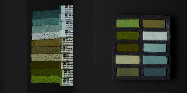 Art Spectrum Extra Soft Square Pastel Set Of 10 Greens