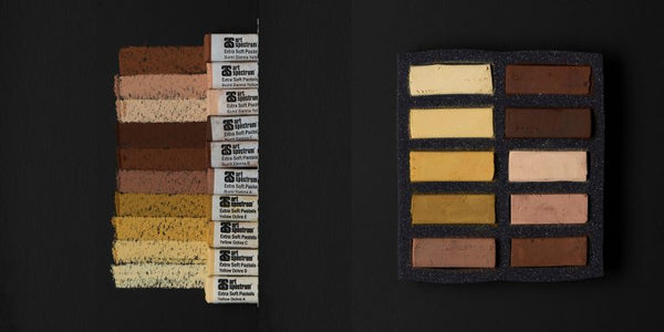Art Spectrum Extra Soft Square Pastel Set Of 10 Ochre and Sienna Earths