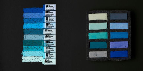 Art Spectrum Extra Soft Square Pastel Set Of 10 Turquoise & Blues