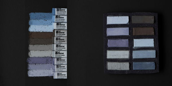 Art Spectrum Extra Soft Square Pastel Set Of 10 Warm Greys