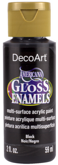 Decoart Americana Gloss Enamel Paints 2oz#Colour_EBONY BLACK