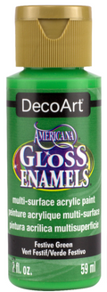 Decoart Americana Gloss Enamel Paints 2oz#Colour_FESTIVE GREEN
