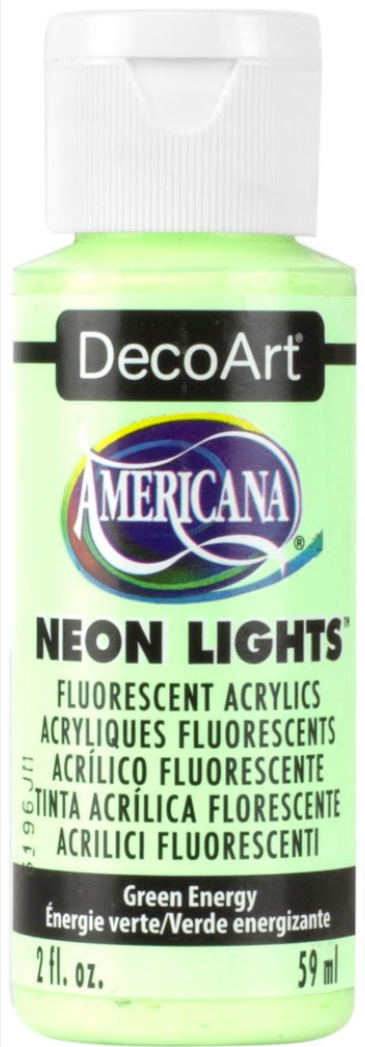 Decoart Americana Neon Lights Paints 2oz#Colour_GREEN ENERGY