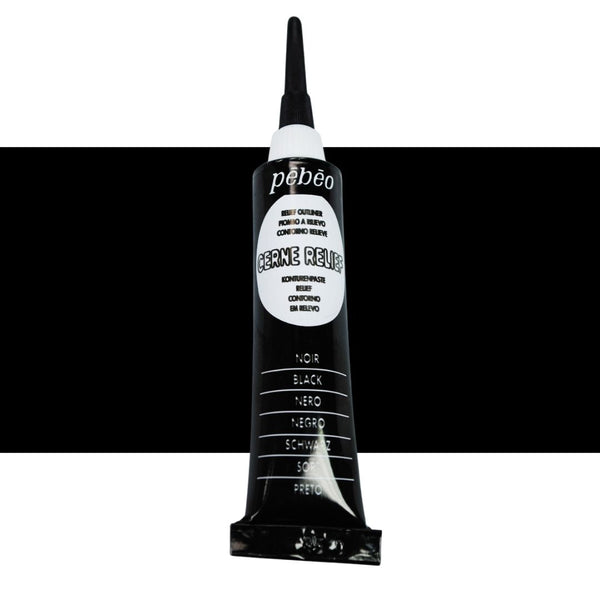 Pebeo Vitrail Cerne Relief Paints 20ml#Colour_BLACK