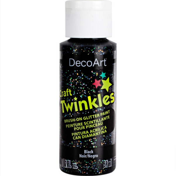Decoart Craft Twinkles Glitter Craft Paint 59ml#Colour_BLACK