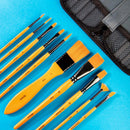 Mont Marte Acrylic Brushes Wallet of 11