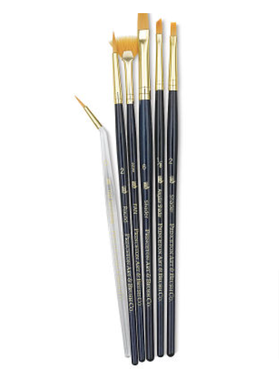Princeton Brush Real Value Synthetic Golden Taklon Brushes 9133 Set Of 6