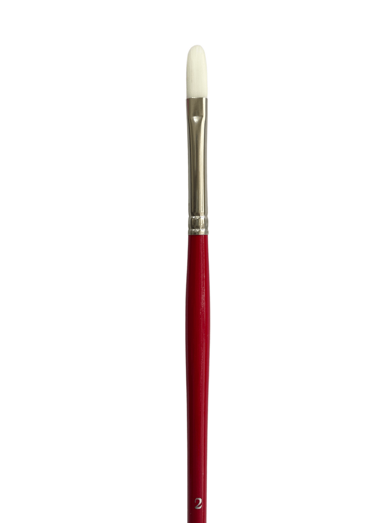 Das S9501 White Taklon Filbert Long Handle Brushes