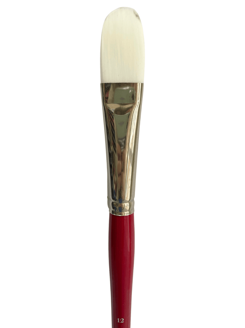 Das S9501 White Taklon Filbert Long Handle Brushes