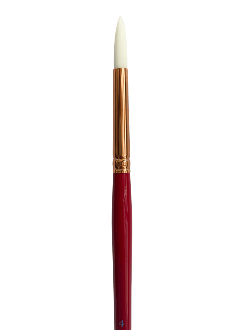 Das S9501 White Taklon Round Long Handle Brushes