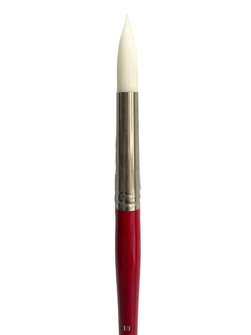 Das S9501 White Taklon Round Long Handle Brushes