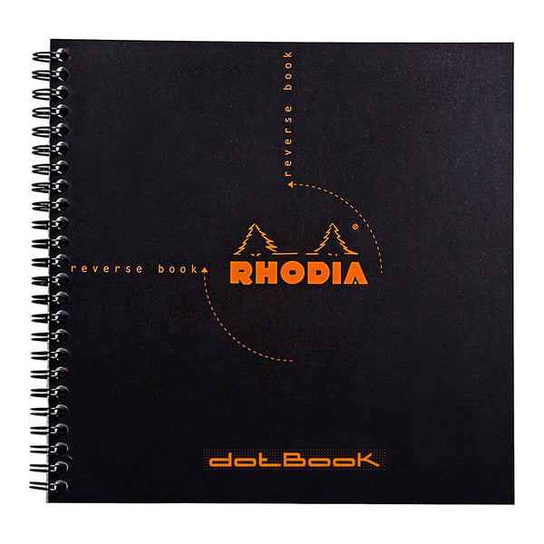 Rhodia Reverse Book Spiral 210x210mm Dotted#Colour_BLACK